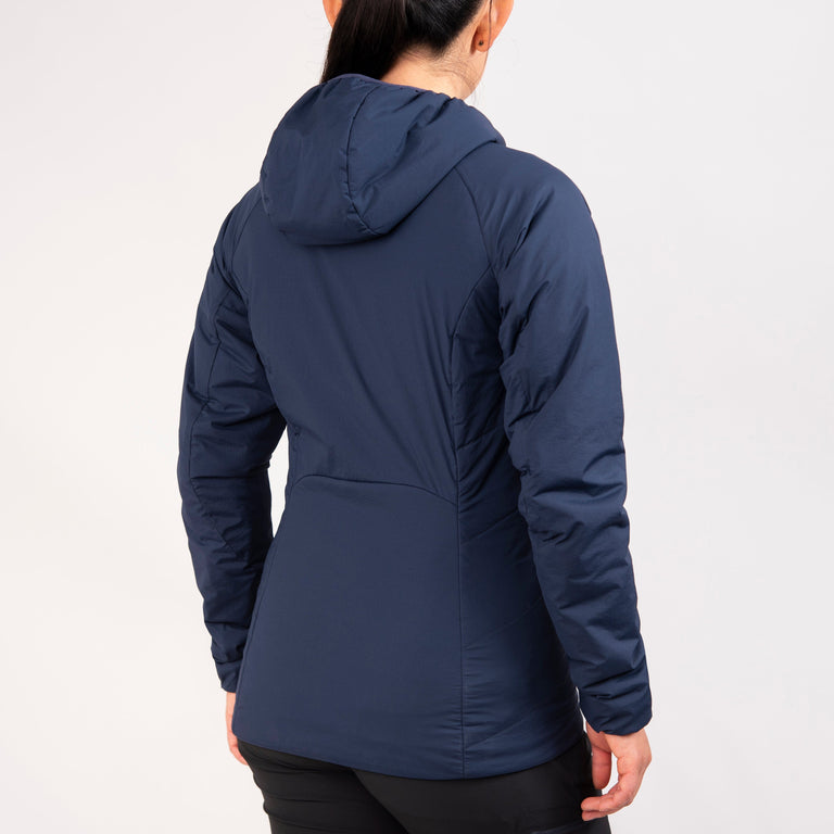 alpkit womens katabatic primaloft insulated jacket in outer space blue back