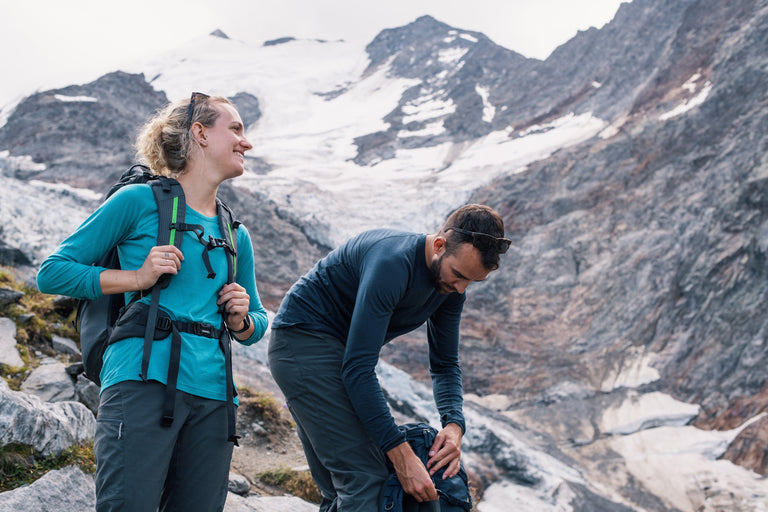 womens Kepler long sleeve merino - action