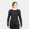 alpkit womens kepler merino long sleeve base layer in charcoal grey|rg