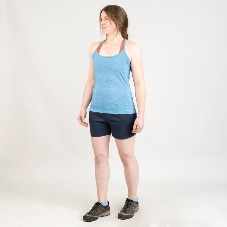 alpkit womens korri camisole in easy blue outfit