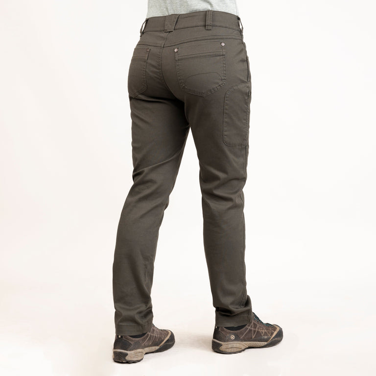 alpkit womens kraft trousers in kelp green  back