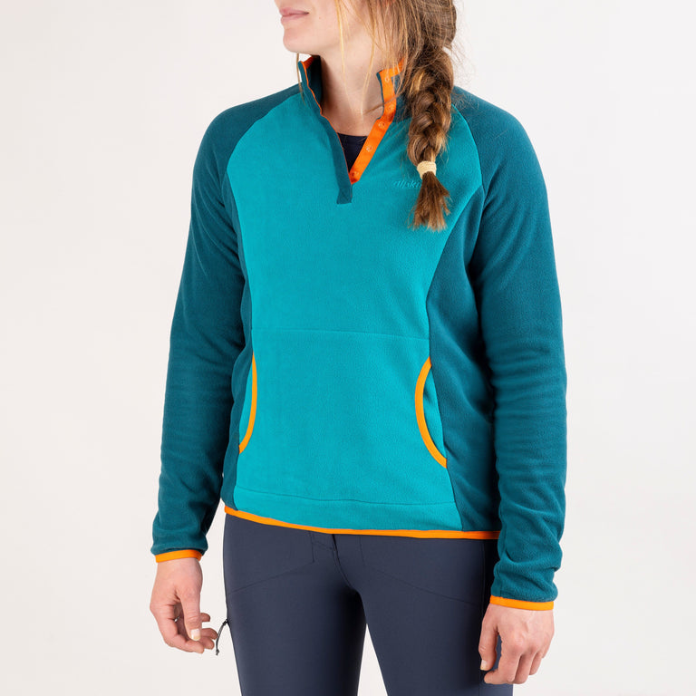 alpkit womens loki fleece in spruce front