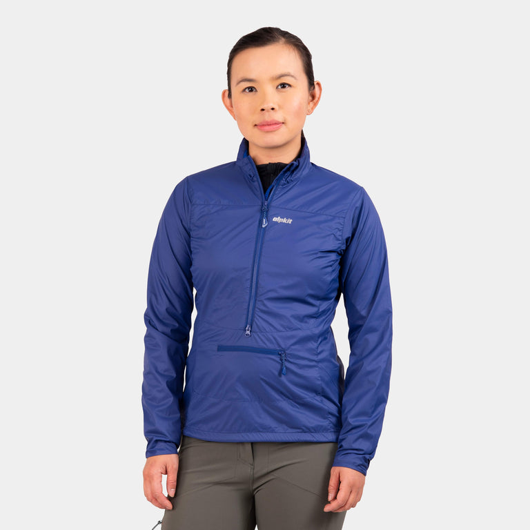 womens alpkit morphosis half zip jacket in nightshade - closed