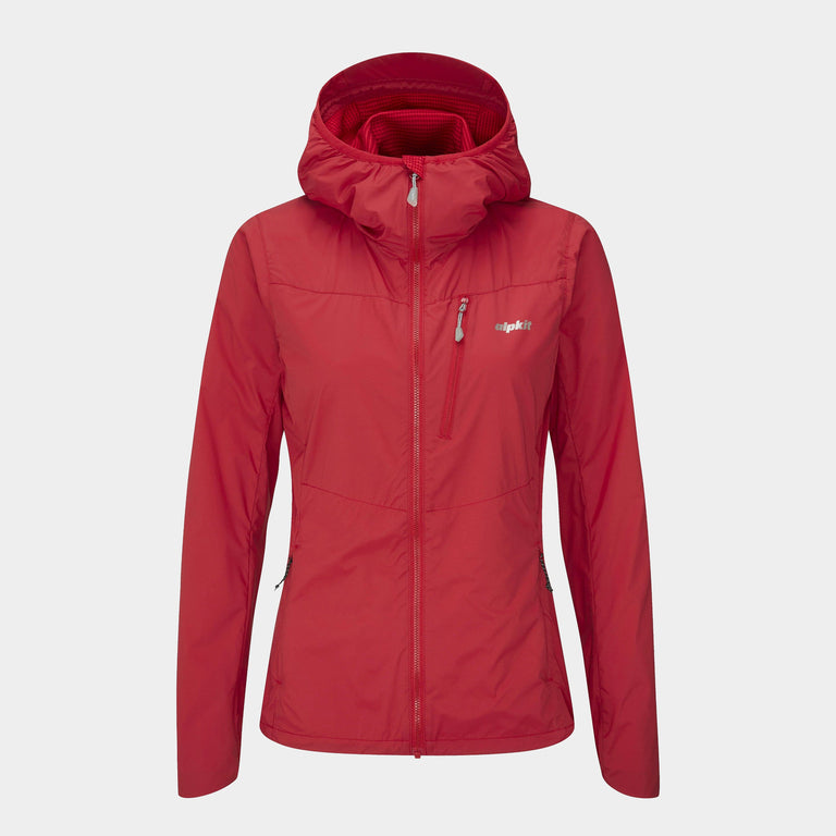 Alpkit women's Morphosis windproof jacket in Chilli red - closed