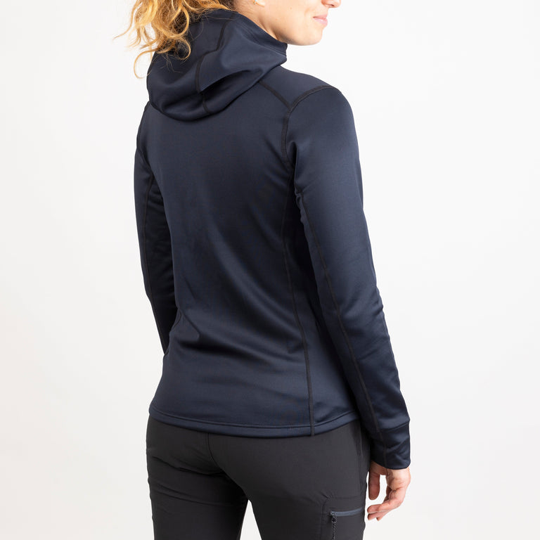  womens alpkit moya hooded fleece in black back