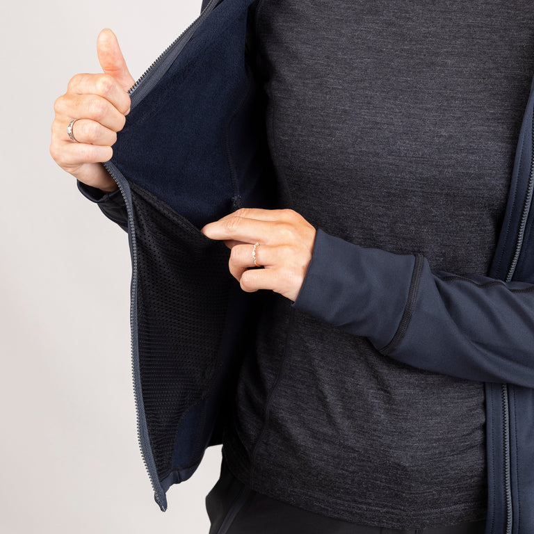  womens alpkit moya hooded fleece in black inside pocket