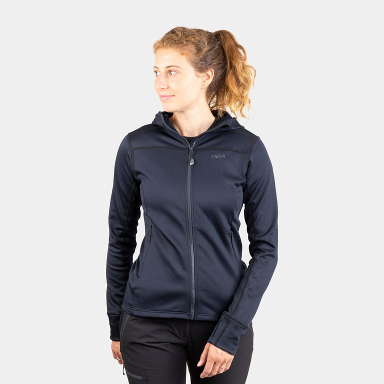  womens alpkit moya hooded fleece in black