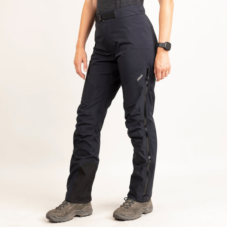 alpkit womens nautilus waterproof trousers in black front|hm