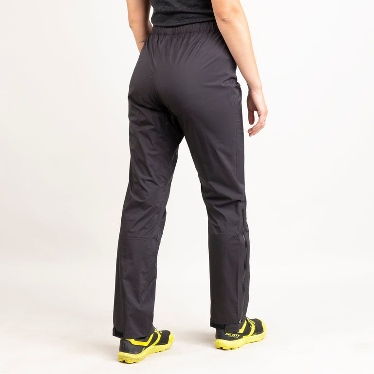 womens alpkit parallax waterproof trousers in black back