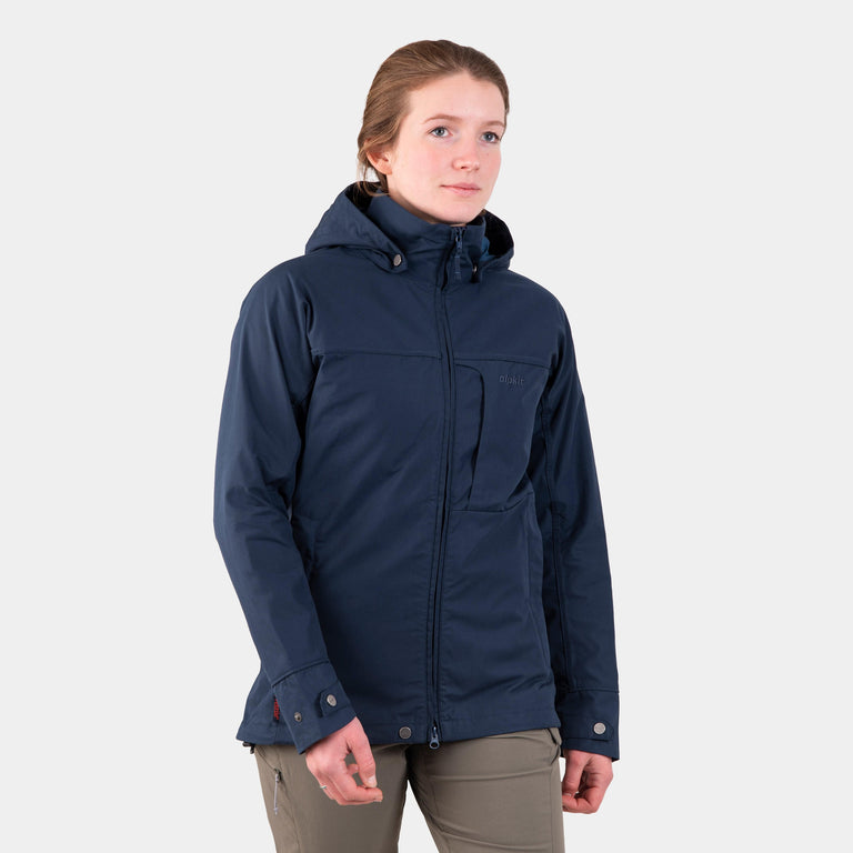 Alpkit women's Ranger Ventile weatherproof jacket in outer space blue