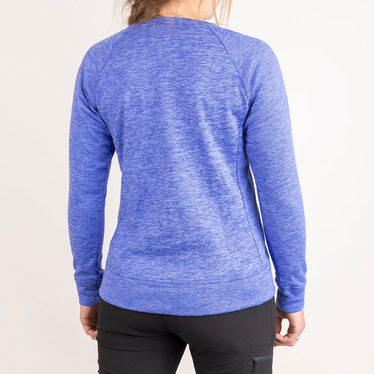 alpkit womens redpoint crew neck jumper in iris purple back