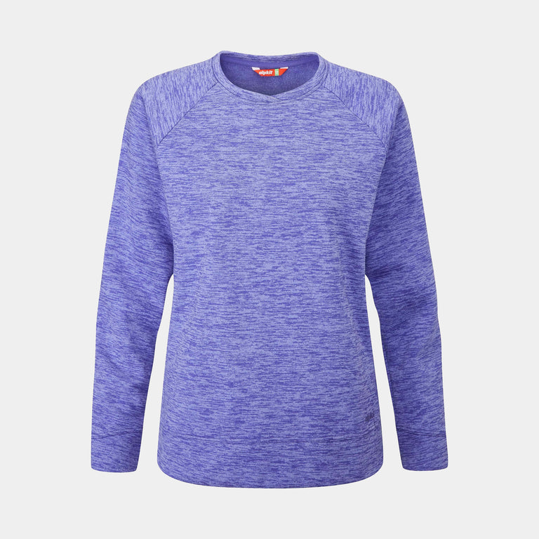 alpkit womens redpoint crew neck jumper in iris - closed