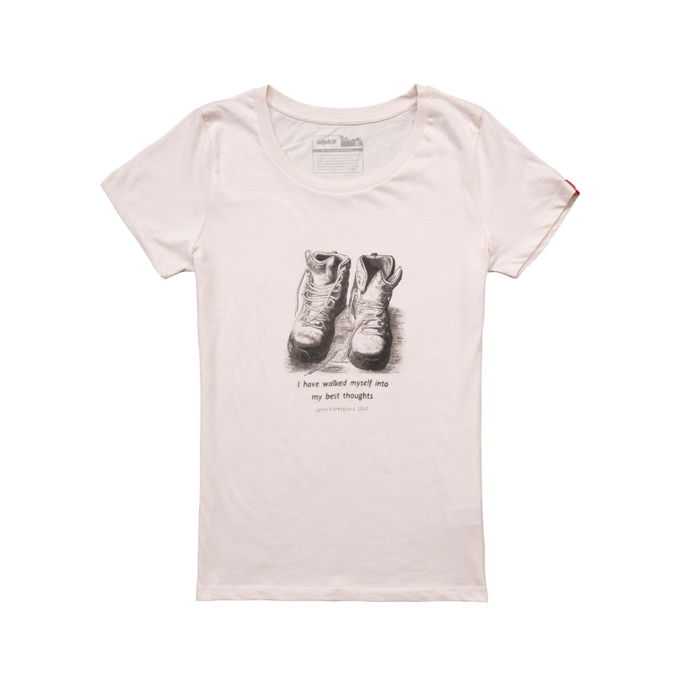 womens solved by walking organic cotton tee