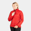 womens alpkit talini insulation jacket in chilli - closed