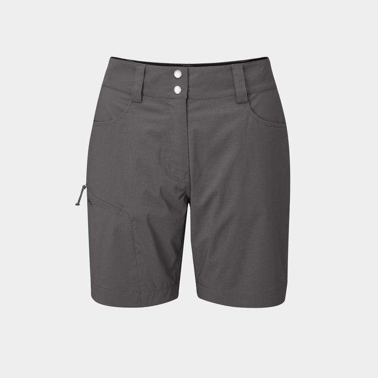 alpkit womens teleki shorts in tarmac grey - closed