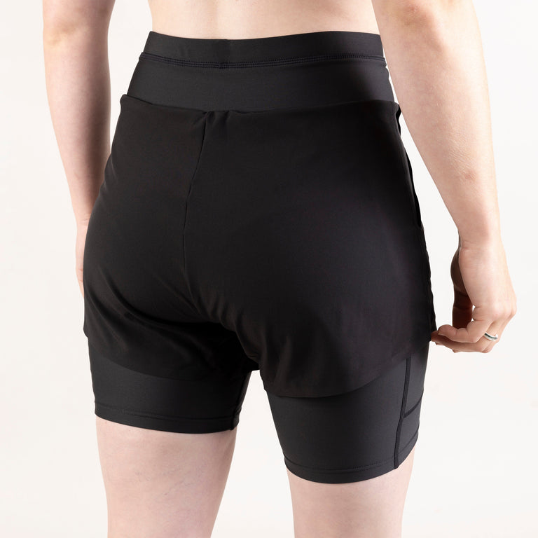 alpkit womens vayper twin running shorts in black back