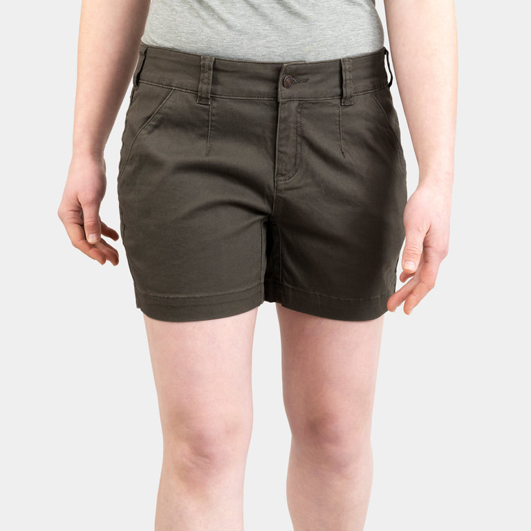 alpkit womens werk shorts in kelp green