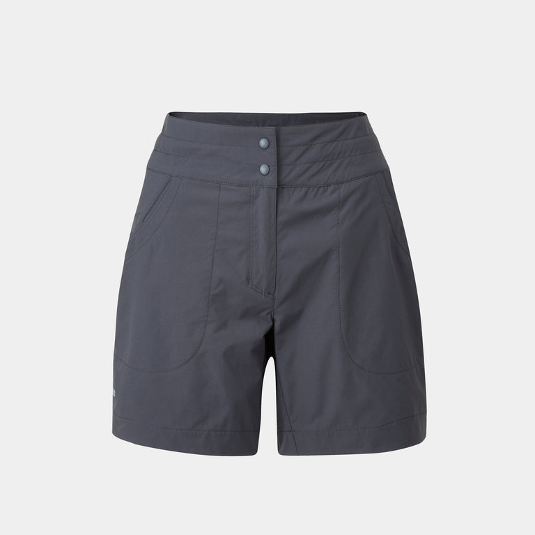 alpkit womens wind river shorts in tarmac grey - closed