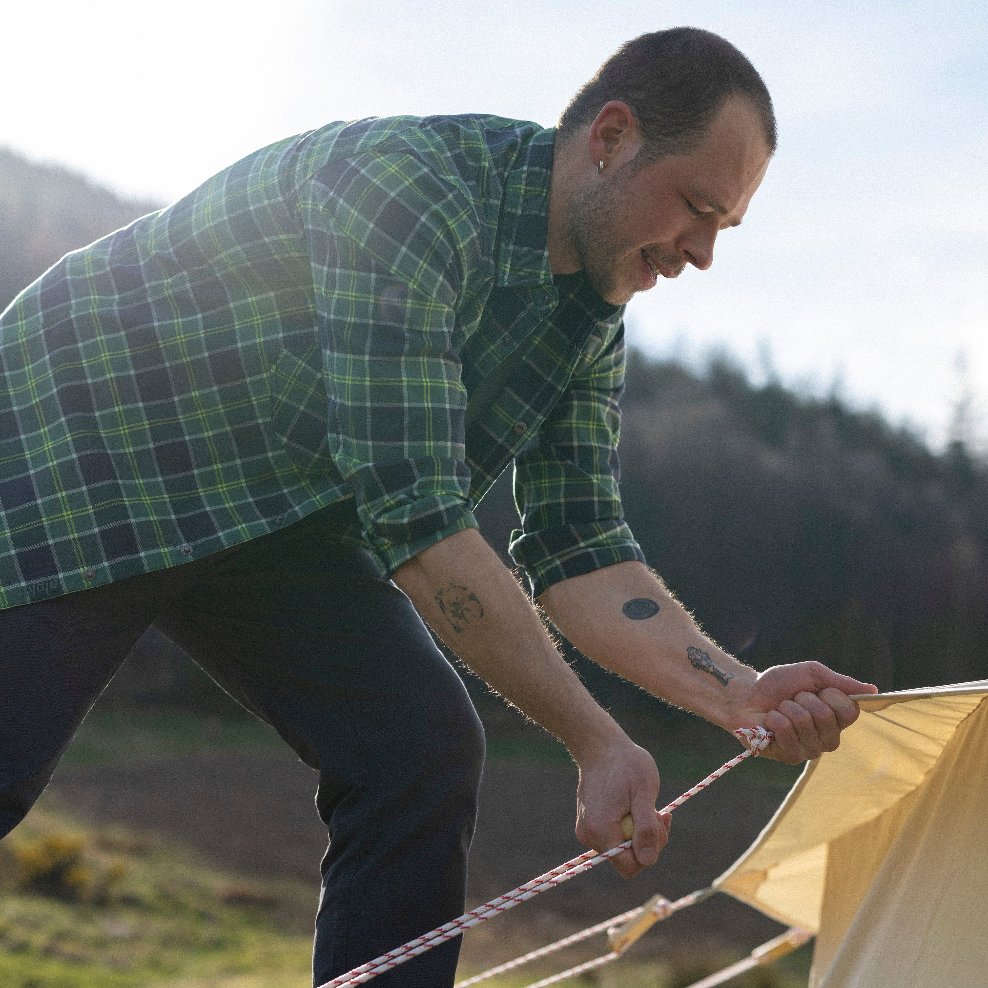 Woodsmoke Men's Technical Flannel Shirt Lightweight Outdoor