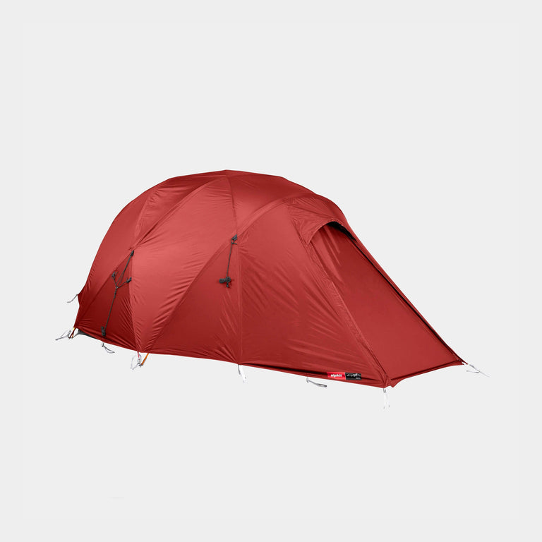 alpkit zhota mountain tent in chilli red - closed